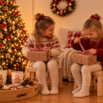 Fröhliches Weihnachtsgeschenke-Auspacken mit Schwestern (1)